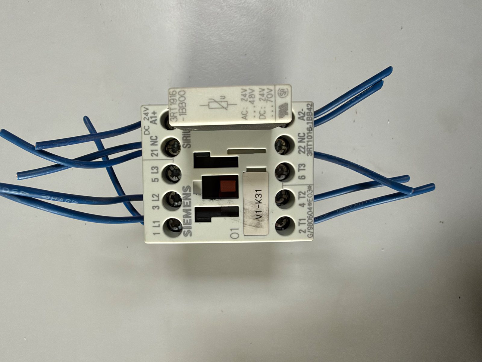 Leistungsschütz SIRIUS 3RT1016, 4 kW, Spule 24 V DC, mit Varistor