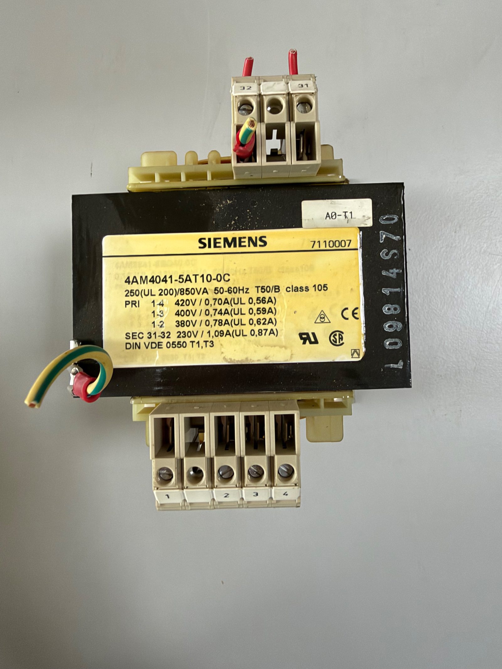 Einphasen-Steuertransformator 250 VA, 380–420 V / 230 V