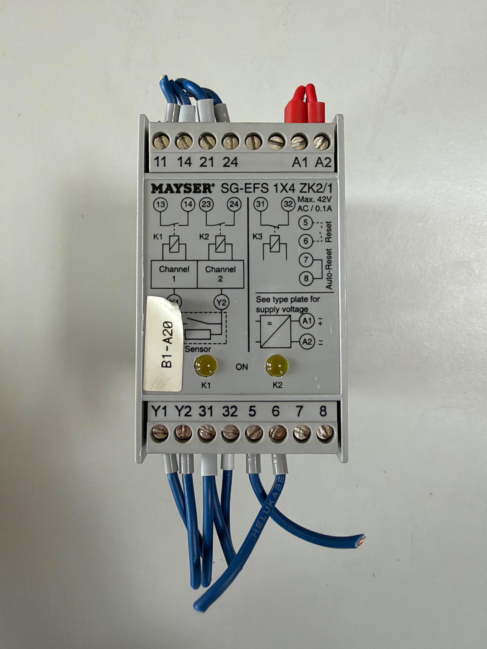 Sicherheits-Schaltgerät SG-EFS 134 ZK2/1 für Schaltleisten/Sensoren mit 1,2 kΩ, 230 V AC