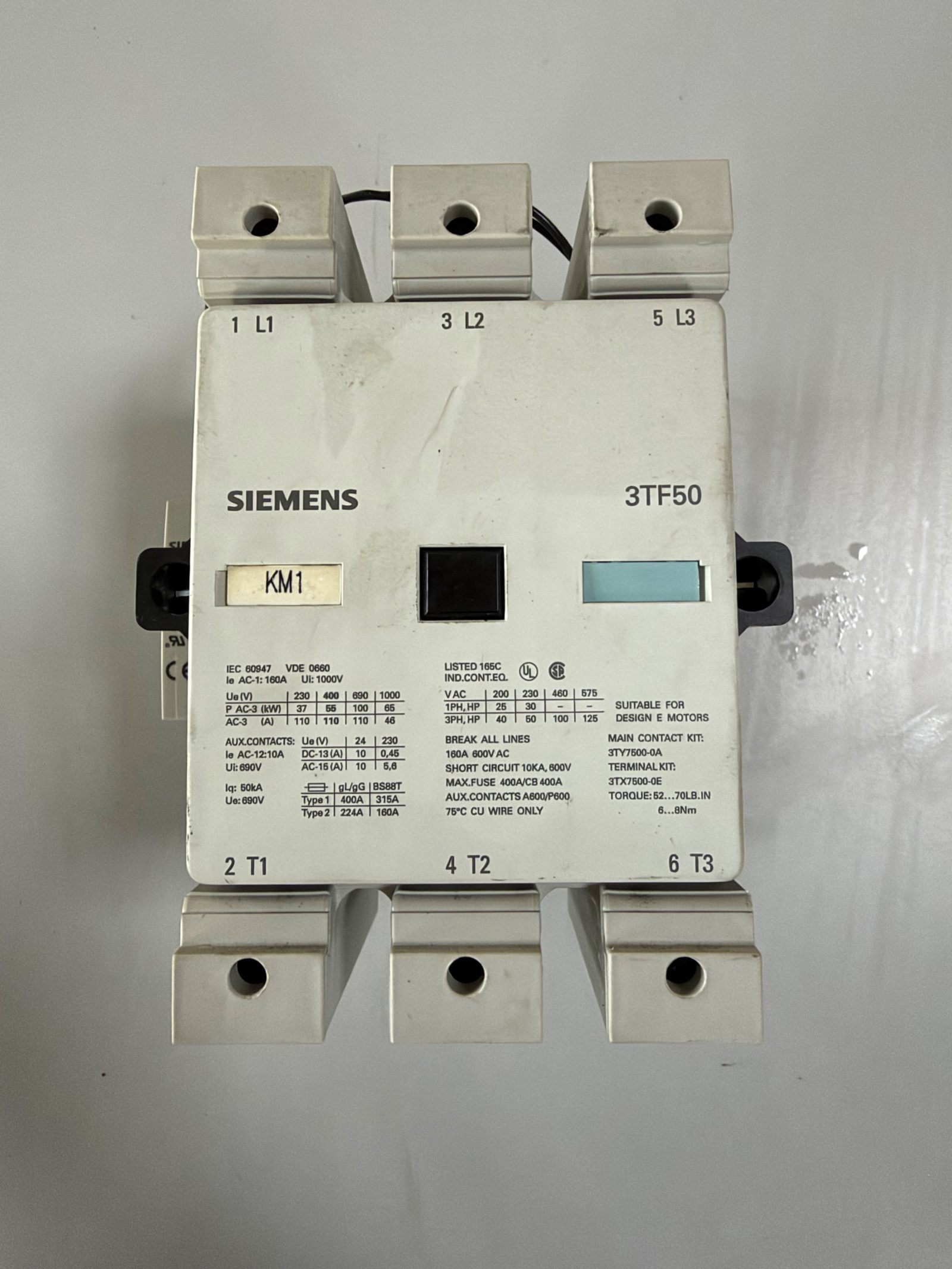 Leistungsschütz 3TF50, 55 kW, mit RC-Glied 3TX7462-3T